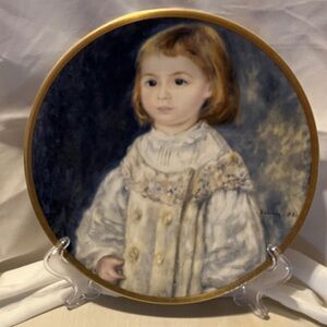 Vintage n precious A Renoir 1983  signed “ Child in White “ 8” circular  with